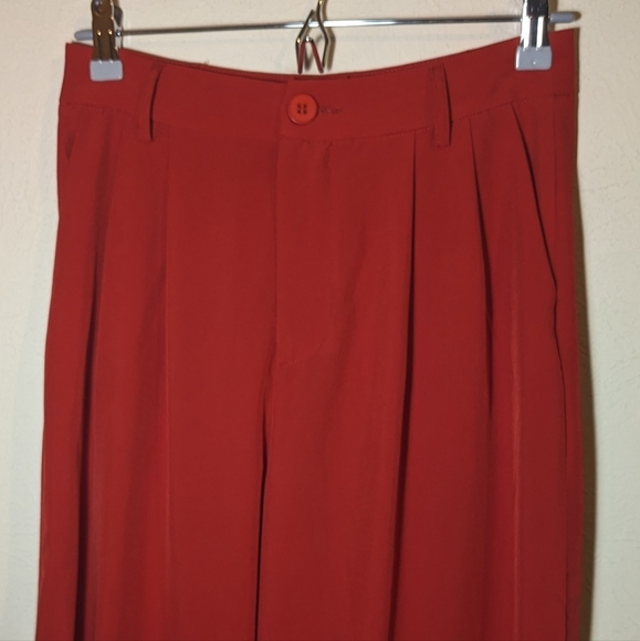 Red wide leg trouser pants - Picture 3 of 10